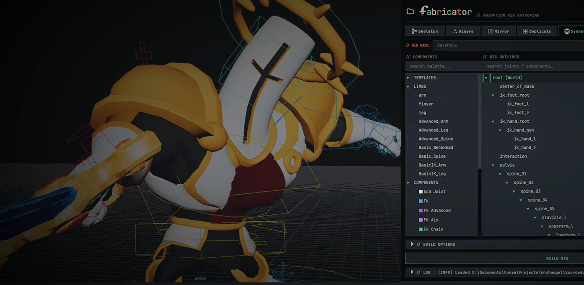 Fabricator rig authoring in Maya